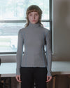 BASERANGE Turtleneck T-shirt sweater TTOMT series collection Organic cotton Portugal BAS-TTOMT-RB-SP25-BOW BLUE TTOMT-RI-000